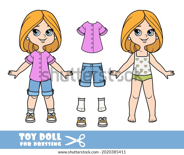 Cartoon Girl Bob Hairstyle Underwear Dressed Stock Vector (Royalty Free ...