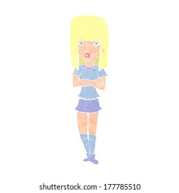 cartoon girl with crossed arms