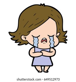 cartoon girl crying