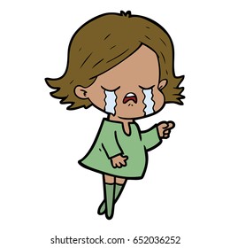 cartoon girl crying
