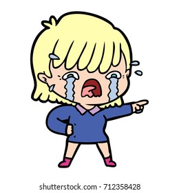 cartoon girl crying