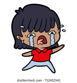 cartoon girl crying