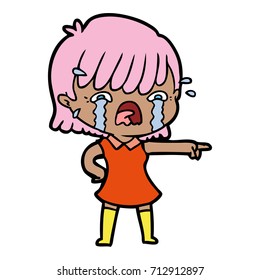 cartoon girl crying