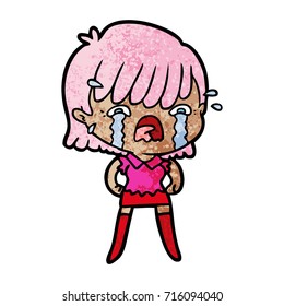 cartoon girl crying