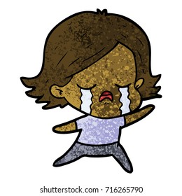 Cartoon-Mädchen weinen