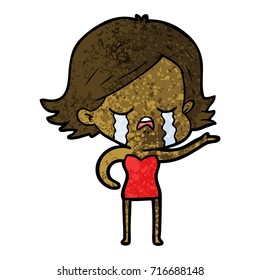 cartoon girl crying