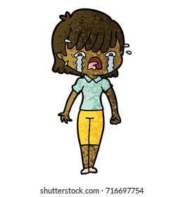 cartoon girl crying