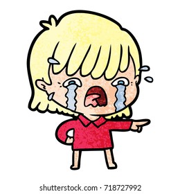 cartoon girl crying