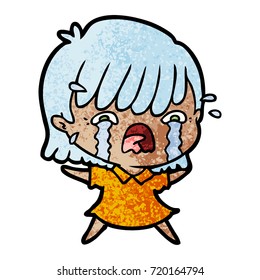 Cartoon-Mädchen weinen