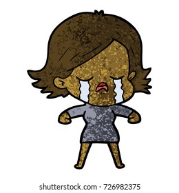 Cartoon-Mädchen weinen