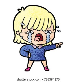 cartoon girl crying