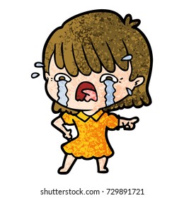 cartoon girl crying