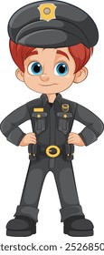 Garota de desenhos animados vestida de policial