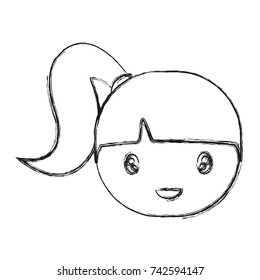 cartoon girl face icon