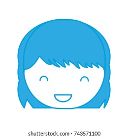 cartoon girl face icon