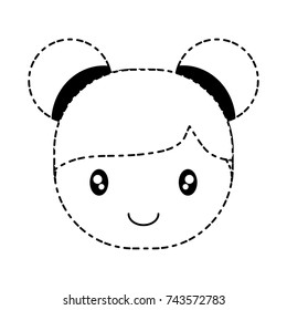 cartoon girl face icon