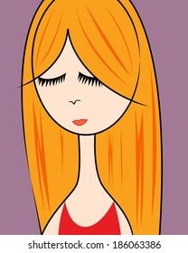 Cartoon girl face vector