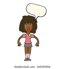 cartoon girl fight with speech bubble