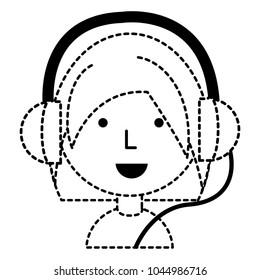Cartoon girl with headphones