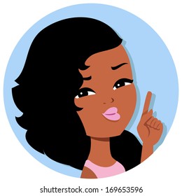 Cartoon Girl Icon Avatar Portrait Illustration