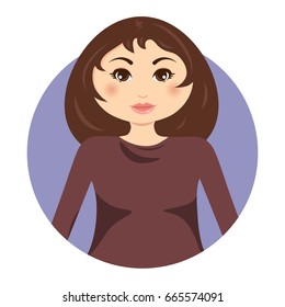 Cartoon Girl Icon Avatar Portrait Illustration Series