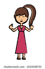 cartoon girl icon image