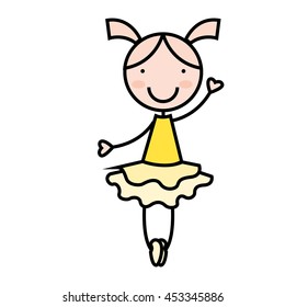 cartoon girl icon smiling fun, vector illustration