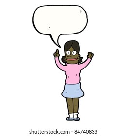 cartoon girl with an idea