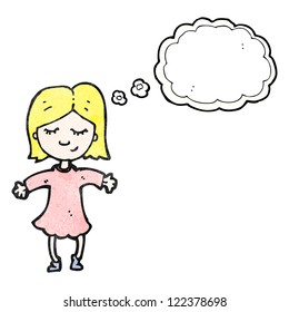 cartoon girl imagining
