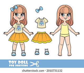 Cartoon Girl Long Straight Hair Underwear Stock Vector (Royalty Free ...