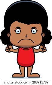 A cartoon girl looking angry in a swimsuit.