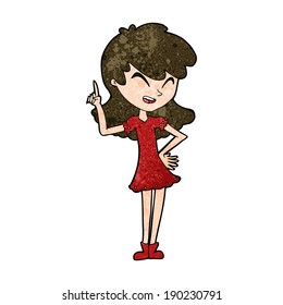 cartoon girl making point