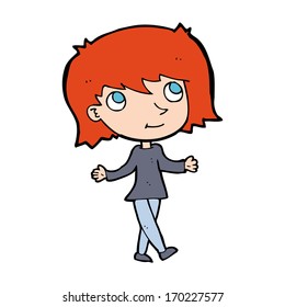 cartoon girl with no worries