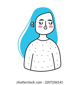 cartoon girl on white background