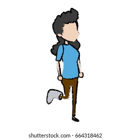 cartoon girl patient with broken leg