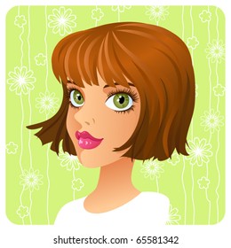 Cartoon Girl Portrait