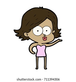 cartoon girl pouting