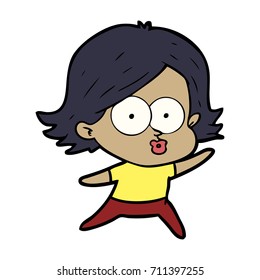 cartoon girl pouting