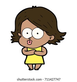 cartoon girl pouting