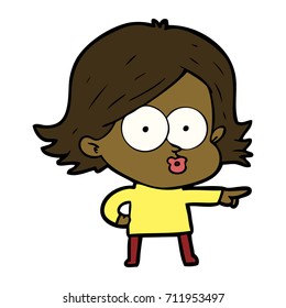 cartoon girl pouting
