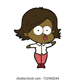 cartoon girl pouting