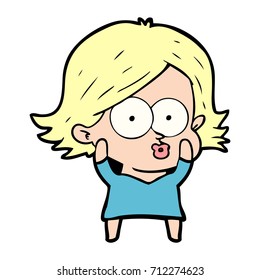 cartoon girl pouting