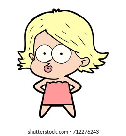 cartoon girl pouting