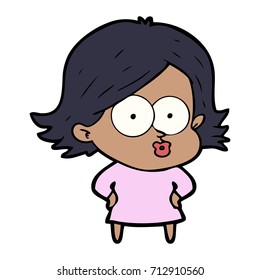 cartoon girl pouting