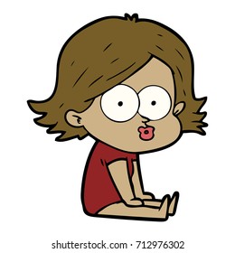 cartoon girl pouting