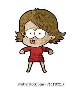 cartoon girl pouting