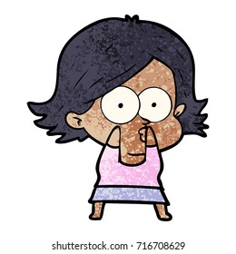 cartoon girl pouting
