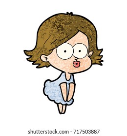 cartoon girl pouting