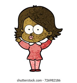 cartoon girl pouting