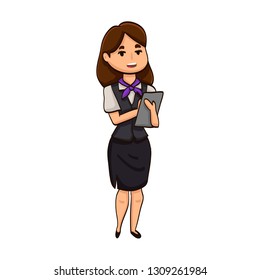 cartoon girl professional specialist administrator